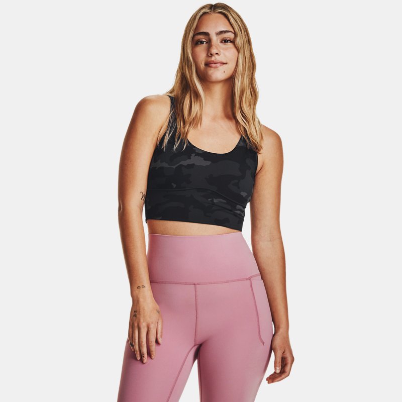 Women's Under Armour Meridian Fitted Printed Crop Tank Carbon Black / Galaxy Black / Black L